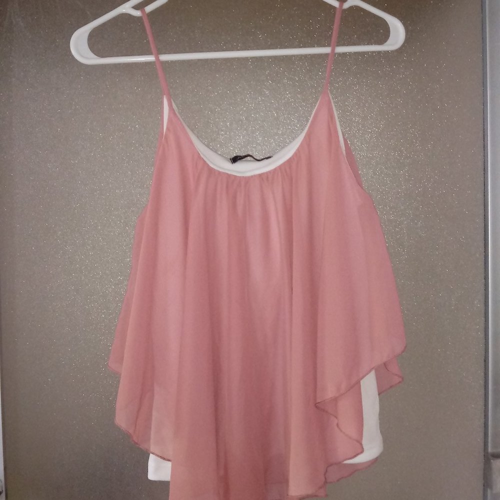 JW Girl Blush Flowy Top Junior's Small